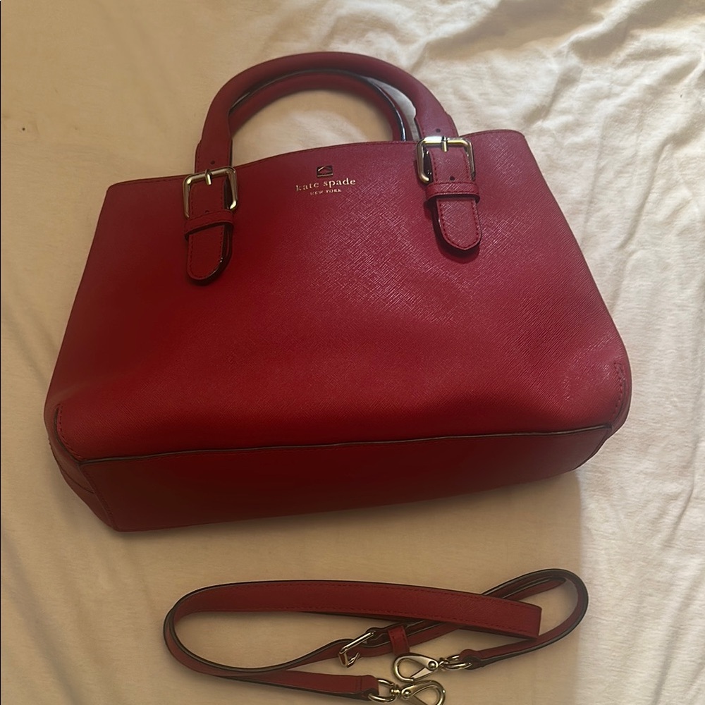 Kate Spade Red Satchel With Structured Shape And … - image 1